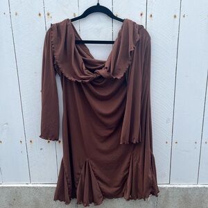 Elegant Brown Women's Dress